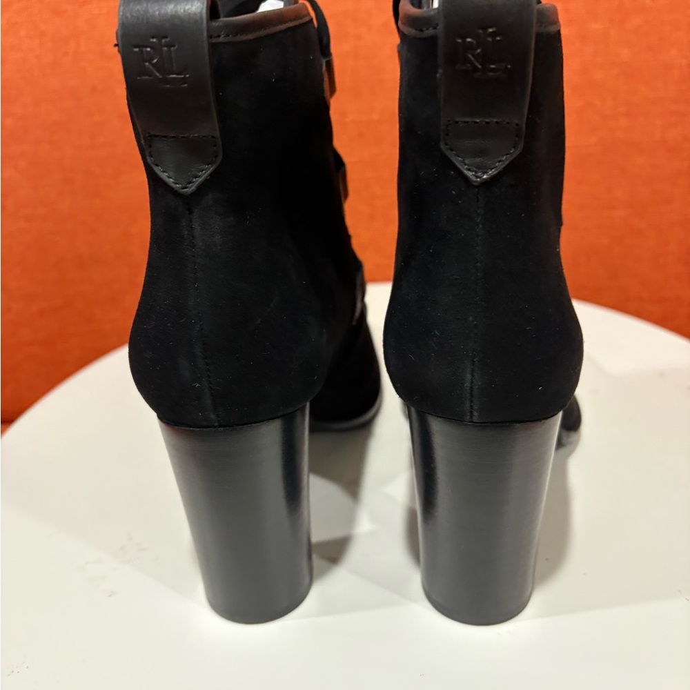 Lauren Ralph Lauren Black Heeled Mabel Boots NWT - Picture 12 of 15